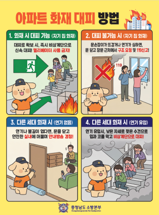 당진소방서, 아파트 화재 대피요령 집중 홍보… “상황별 대피가 생명 지킨다”