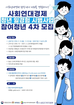 충남도, 청년에 사회연대경제 일경험 기회 제공