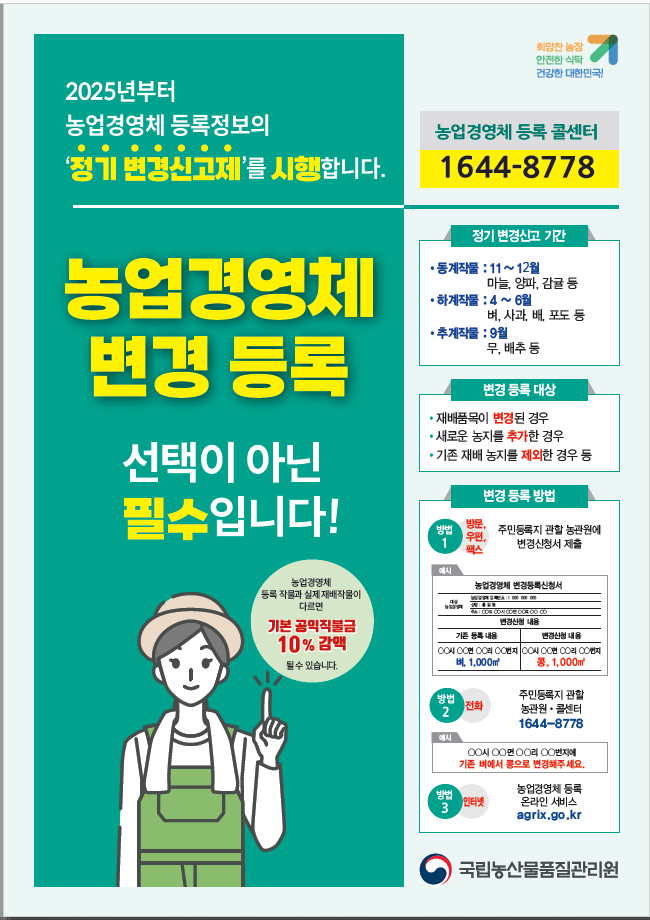 8일 (홍성군, 농업경영체 등록정보 바뀌면 ‘꼭’ 변경신고하세요!).png